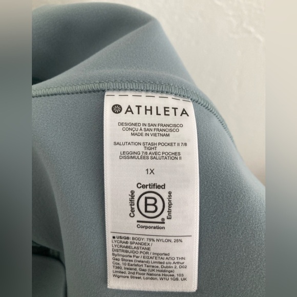 Athleta Salutation Stash Pocket II 7/8 Tight Leggings Mint Green Size 1X Travel - Picture 8 of 9